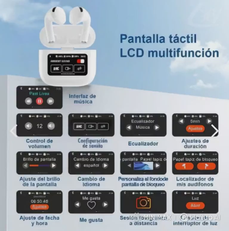 🎧 Audífonos A9 Pro Bluetooth con Pantalla Táctil 👆